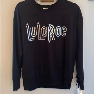 LuLaRoe fringe sweatshirt.